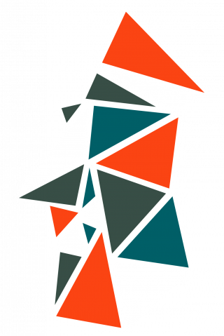 Art piece made up of triangles
